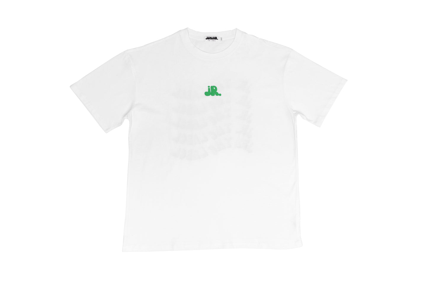 Boxy Tee White - Green Puff