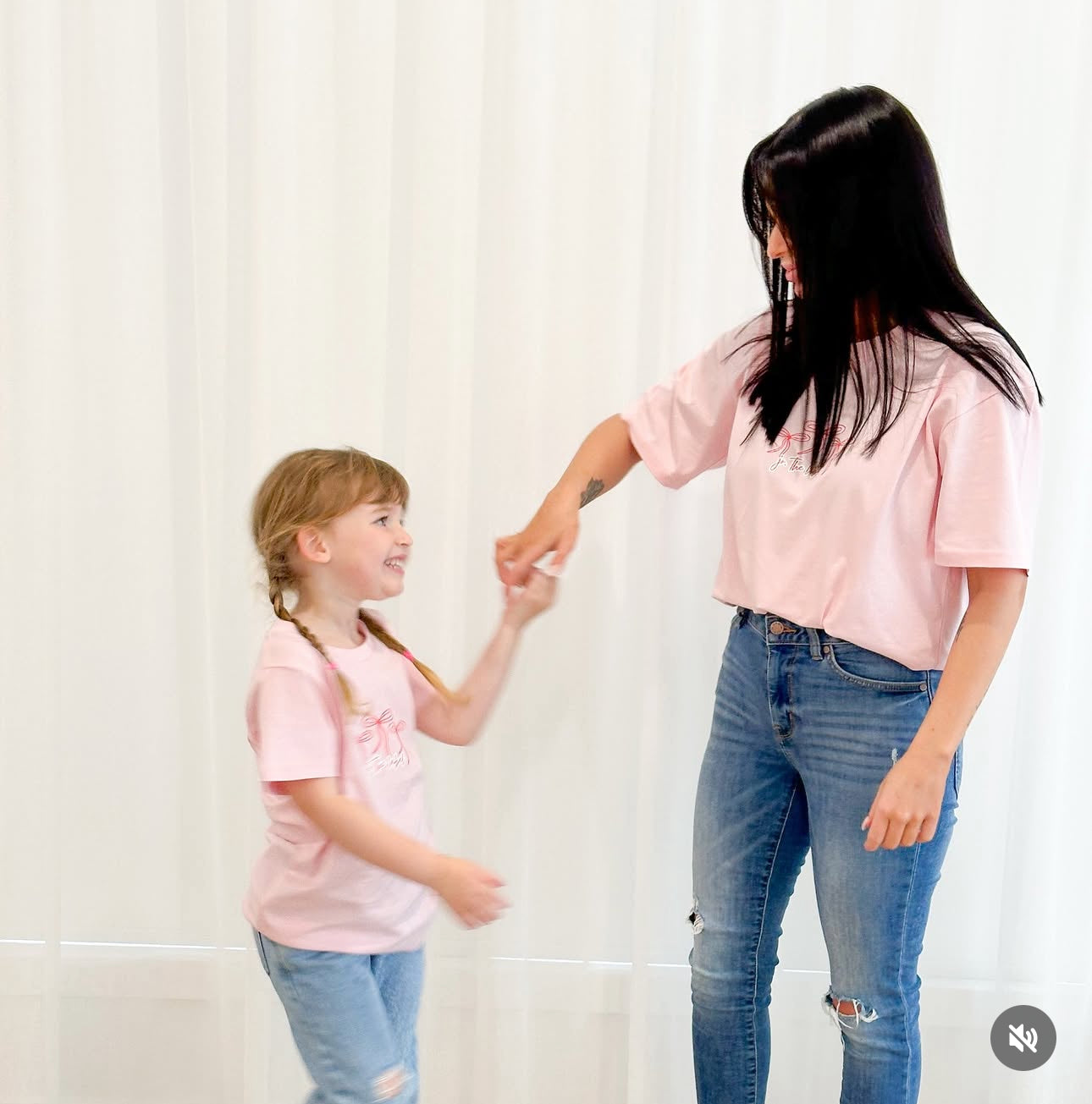 Adults Pink Bow Tee